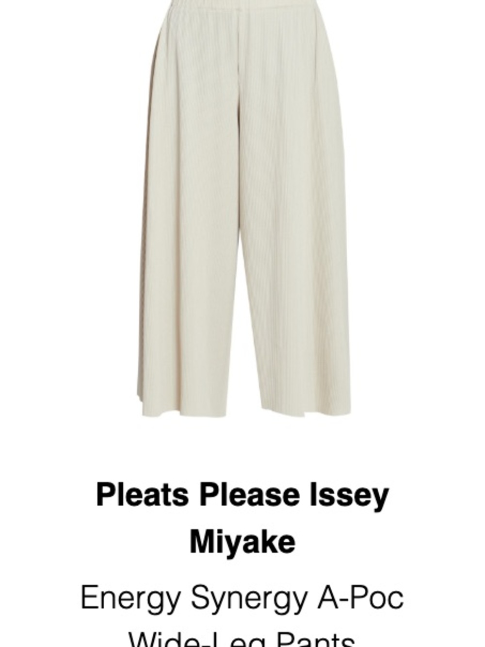 Issey Miyake Pleated Wide-Leg Pants in Cream